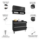 Ver imagem 4 de Armário de Cozinha com Nichos Cp01 com Tampo 100cm M24 Preto - Mpozenato