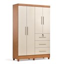 Ver imagem 2 de Guarda Roupa 6 Portas com 3 Gavetas Mumbai 180cm Off White/Nature