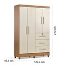 Ver imagem 3 de Guarda Roupa 6 Portas com 3 Gavetas Mumbai 180cm Off White/Nature