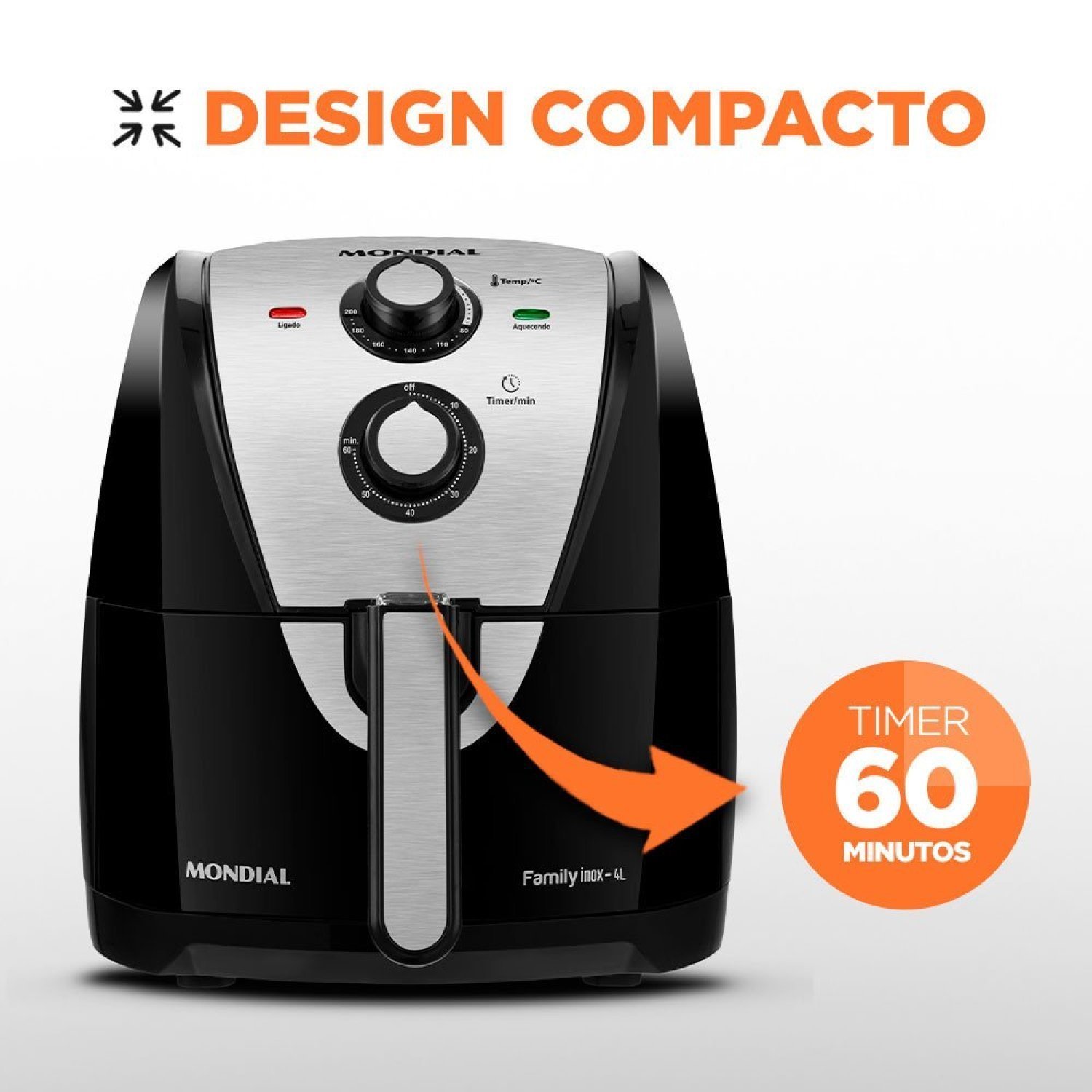 Fritadeira Sem Óleo Air Fryer 4L 1500W 127V - AFN-40-BI Mondial - 5