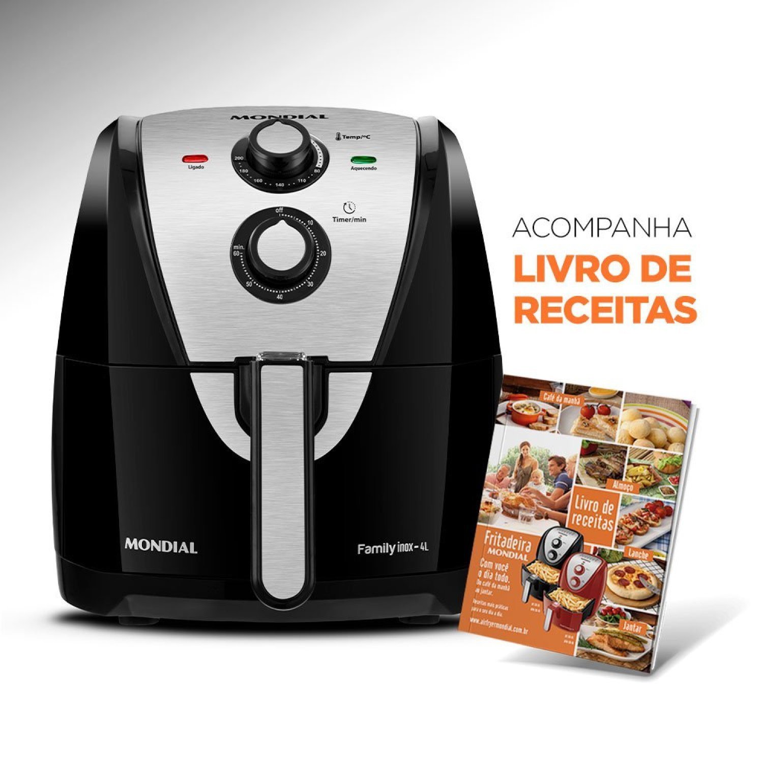 Fritadeira Sem Óleo Air Fryer 4L 1500W 127V - AFN-40-BI Mondial - 7