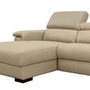 Ver imagem 2 de Sofá Damon Reclinável 2 Lugares + Chaise Couro Bege 283cm - 69622