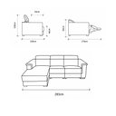 Ver imagem 3 de Sofá Damon Reclinável 2 Lugares + Chaise Couro Bege 283cm - 69622