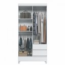 Ver imagem 3 de Guarda Roupa Solteiro com Pés 4 Portas 2 Gavetas Branco New Opção
