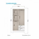 Ver imagem 4 de Guarda Roupa Solteiro com Pés 4 Portas 2 Gavetas Branco New Opção