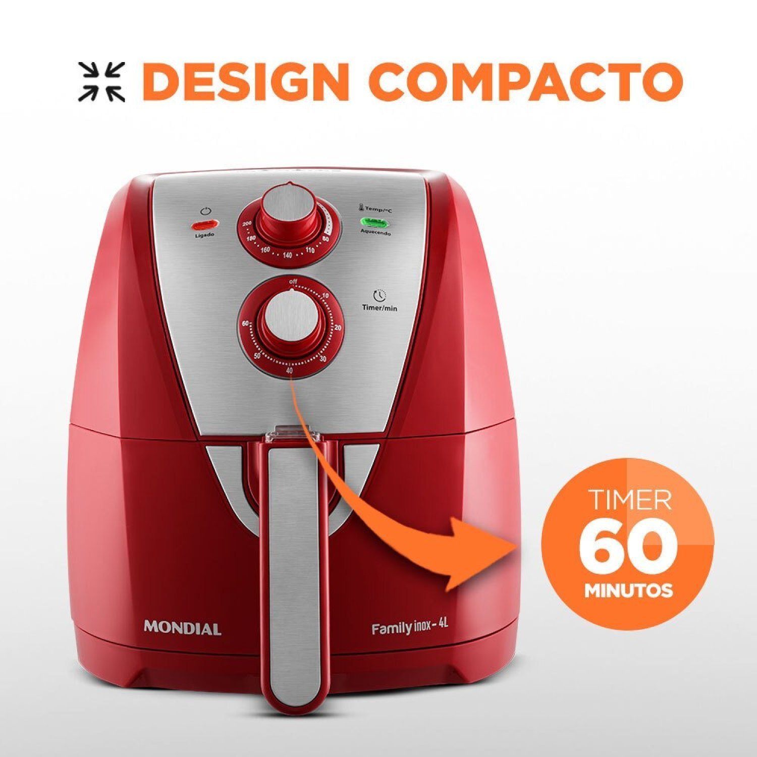 Fritadeira sem Óleo Air Fryer 4l 1500w 127v - Afn-40-ri Mondial - 5