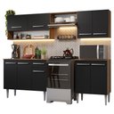Ver imagem 3 de Armário de Cozinha Compacta 229cm Rustic/Preto Emilly Madesa 15