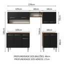 Ver imagem 4 de Armário de Cozinha Compacta 229cm Rustic/Preto Emilly Madesa 15