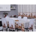 Ver imagem 1 de Kit 6 Capas Encosto de Cadeira de Ferro Tubular Cozinha e Jantar Malha Helanca com Elástico:cappucci