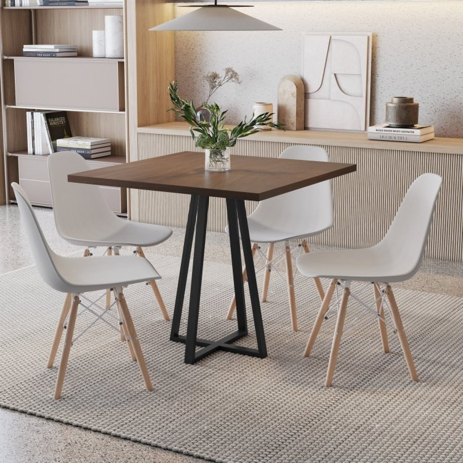 Conjunto Mesa com 4 Cadeiras Eames Pp Espresso Móveis - 1