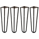 Ver imagem 1 de Kit 04 Pés de Ferro Aço Hairpin Legs 30 cm Preto A01 Sofá Móveis Mesa - Inoviza