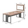 Mesa Reunião com Painel para Tv Monitor - Noce e Preto - 2
