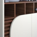Ver imagem 3 de Cristaleira com Portas de Vidro e Adega Jurerê - Off White Matte/Nogueira Real