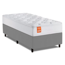 Ver imagem 1 de Cama Box Colchão Solteiro Molas Ensacadas Real 88x188x65cm Branco / Cinza Inducol