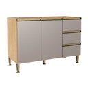 Ver imagem 1 de Gabinete Cozinha Modulado Rebeca 2PTS 3GAVS s/Tampo Cinza Movelbento