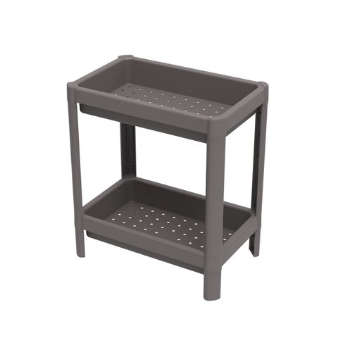 Estante 2 Prateleiras Geo Base Cinza Mushroom