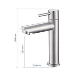 Torneira Banheiro Bica Baixa Metal Inox Mesa Nox18 Doan - 6