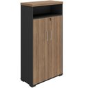 Ver imagem 1 de Armário para Escritório com Chave Office Multiuso Atria Executiva A02 Nogal Preto - Lyam Decor