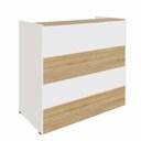 Ver imagem 2 de Balcão Atendimento Recepção Escritório 90 Cm X 110 Cm F5 Cor:macadâmia com Branco