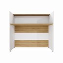 Ver imagem 6 de Balcão Atendimento Recepção Escritório 90 Cm X 110 Cm F5 Cor:macadâmia com Branco