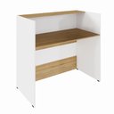 Ver imagem 5 de Balcão Atendimento Recepção Escritório 90 Cm X 110 Cm F5 Cor:macadâmia com Branco