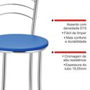 Ver imagem 6 de Kit 2 Banquetas Altas Cromadas com Assento Estofado e Encosto para Bancada Cozinha Cromado/Azul