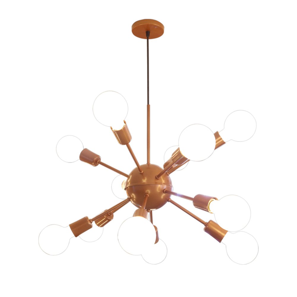 MINI PENDENTE SPUTNIK ÁTOMO COBRE 12 BRAÇOS ENERLUX MINI SPUTNIK ÁTOMO - 1