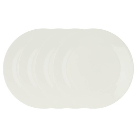 Kit 4 Pratos para Sobremesa de Porcelana Clean Branco 20cm