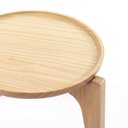 Ver imagem 6 de Mesa Lateral Redonda para Sala com Bandeja Maderia Maciça 35cm x 32cm Mel Escuro Casavee