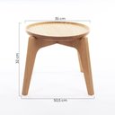 Ver imagem 2 de Mesa Lateral Redonda para Sala com Bandeja Maderia Maciça 35cm x 32cm Mel Escuro Casavee