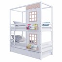 Ver imagem 3 de Treliche Casinha Reta 2 Janelas Madeira Branco/rosa