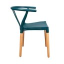 Ver imagem 7 de Conjunto 2 Cadeiras Polipropileno Wishbone Yescasa Verde/Escuro