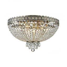 Plafon Tupiara Queen Metal Ouro Velho Com Cristais Transpar - 1 Plafon Tupiara Queen Metal Ouro Velho Com Cristais Transpar - 1