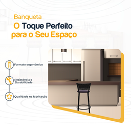 Banqueta para Bancada Banco Alto Junco Preto Balcão Cozinha Gourmet Bar Área de Lazer Piscina - 3