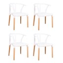 Ver imagem 1 de Conjunto 4 Cadeiras Polipropileno Wishbone Yescasa Branco