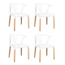 Ver imagem 1 de Conjunto 4 Cadeiras Polipropileno Wishbone Yescasa
