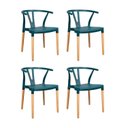 Ver imagem 1 de Conjunto 4 Cadeiras Polipropileno Wishbone Yescasa Verde/Escuro