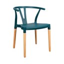 Ver imagem 6 de Conjunto 4 Cadeiras Polipropileno Wishbone Yescasa Verde/Escuro