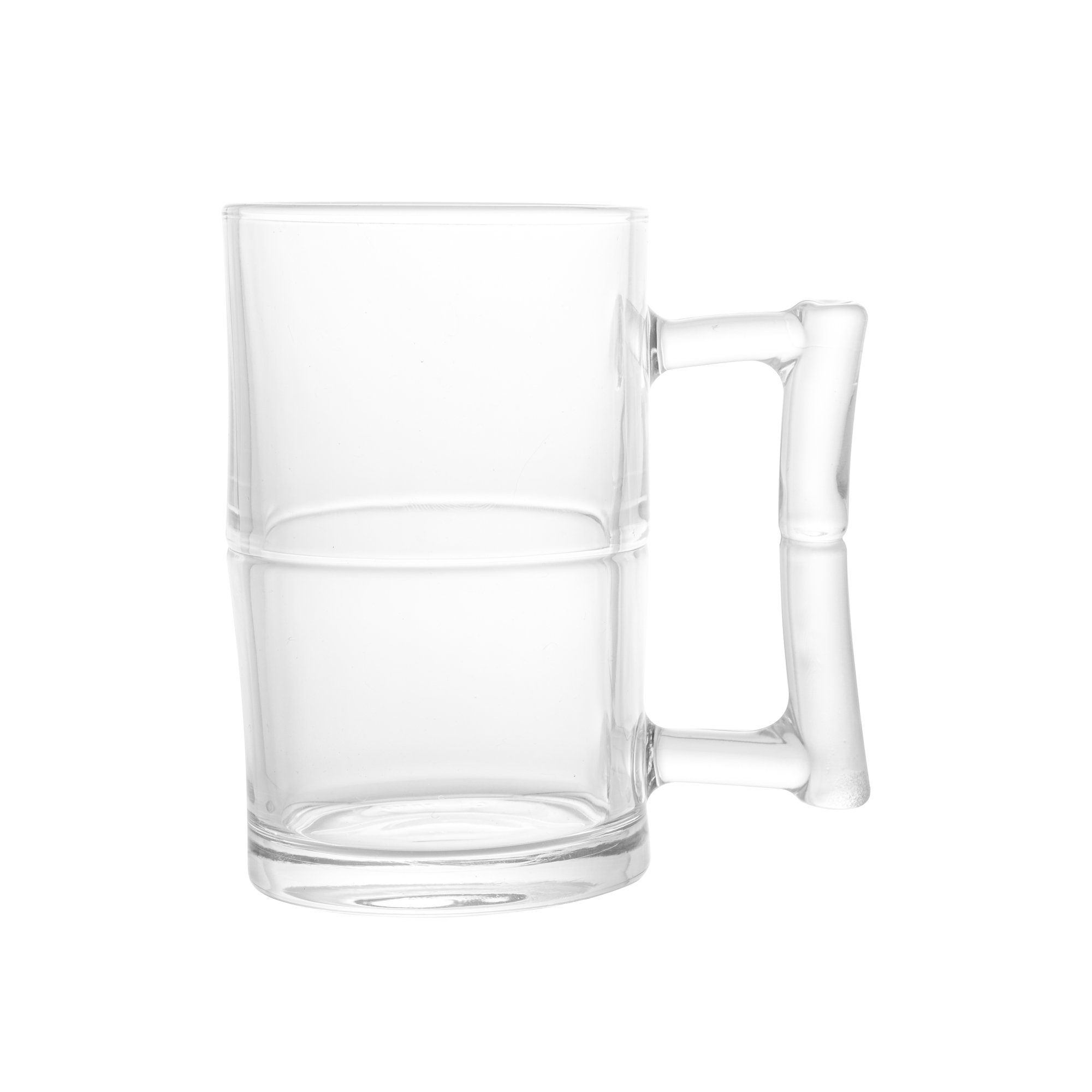 Caneca de Vidro C/Alça Formato Bambu P/Chopp e Cerveja 430ml Lyor - 4