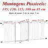 GRADE PORTÃO PET BEBÊ DIVISOR AMBIENTE 143 A 148 CM BRANCO - 2
