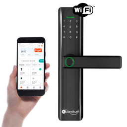 Fechadura Eletronica Smart Wifi App Tuya com Biometria Kuanttum Delta Pro - 1