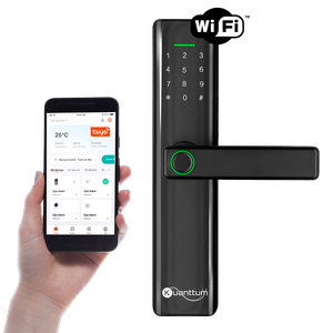 Fechadura Eletronica Smart Wifi App Tuya com Biometria Kuanttum Delta Pro