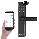 Ver imagem 1 de Fechadura Eletronica Smart Wifi App Tuya com Biometria Kuanttum Delta Pro