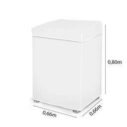 Capa para Máquina de Lavar Preta em Pvc Antimofo - Tamanho G:bege - 7