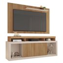 Ver imagem 6 de Rack com Painel Ripado para TV até 65 Polegadas MDF 180CMX174CM Esmeralda Branco