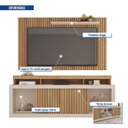 Ver mais imagens de Rack com Painel Ripado para TV até 65 Polegadas MDF 180CMX174CM Esmeralda Branco