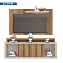 Rack com Painel para TV Até 65 Polegadas com Ripado Esmeralda  - 10