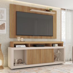 Rack com Painel para TV Até 65 Polegadas com Ripado Esmeralda  - 7