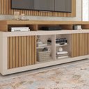 Ver imagem 3 de Rack com Painel Ripado para TV até 65 Polegadas MDF 180CMX174CM Esmeralda Branco