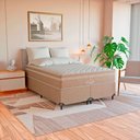 Ver imagem 3 de Cama Box Casal Bipartido Bege + Colchão Paris Molas Bege Bege/bege